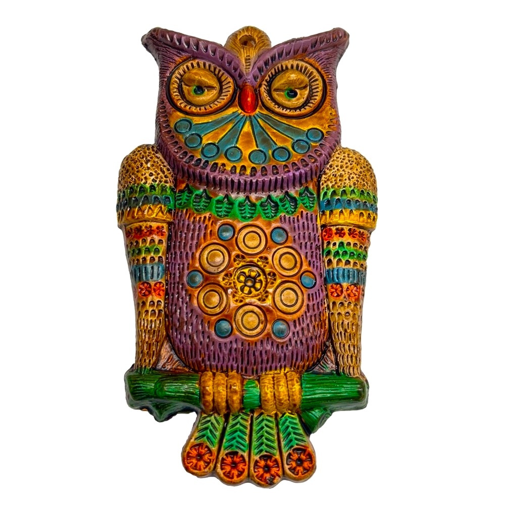 RARE Ceramica CONVENTO, Jesus Maria, Aracena, Collectors Colorful Owl Wall Art